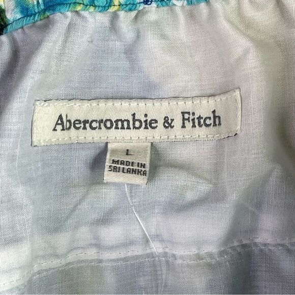 Abercrombie & Fitch Mini Skirt Women's Large Blue Floral Flare Lined Y2K - Picture 4 of 9